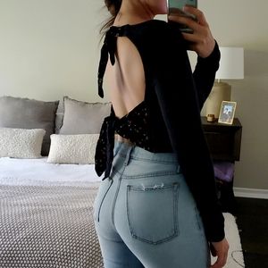 Free People Backless Tie Crop Top